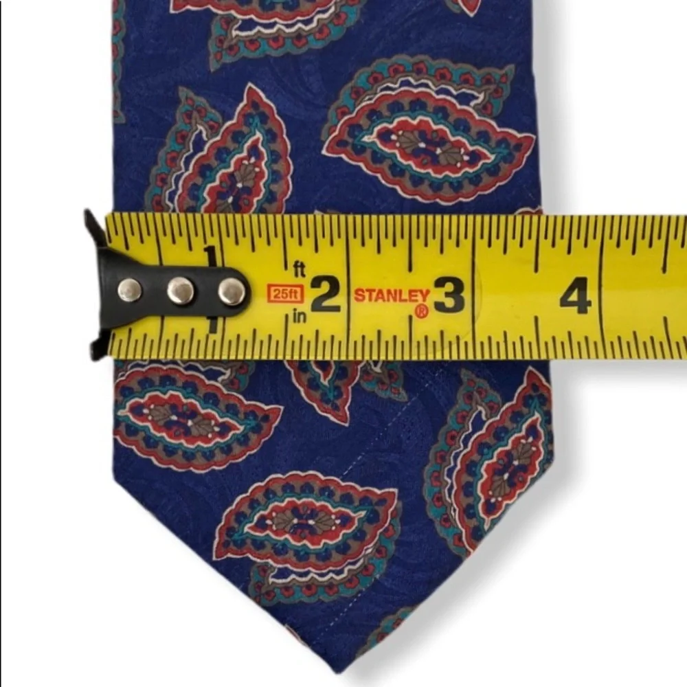 London Fog‎ Mens Blue Red Paisley Tie made in USA